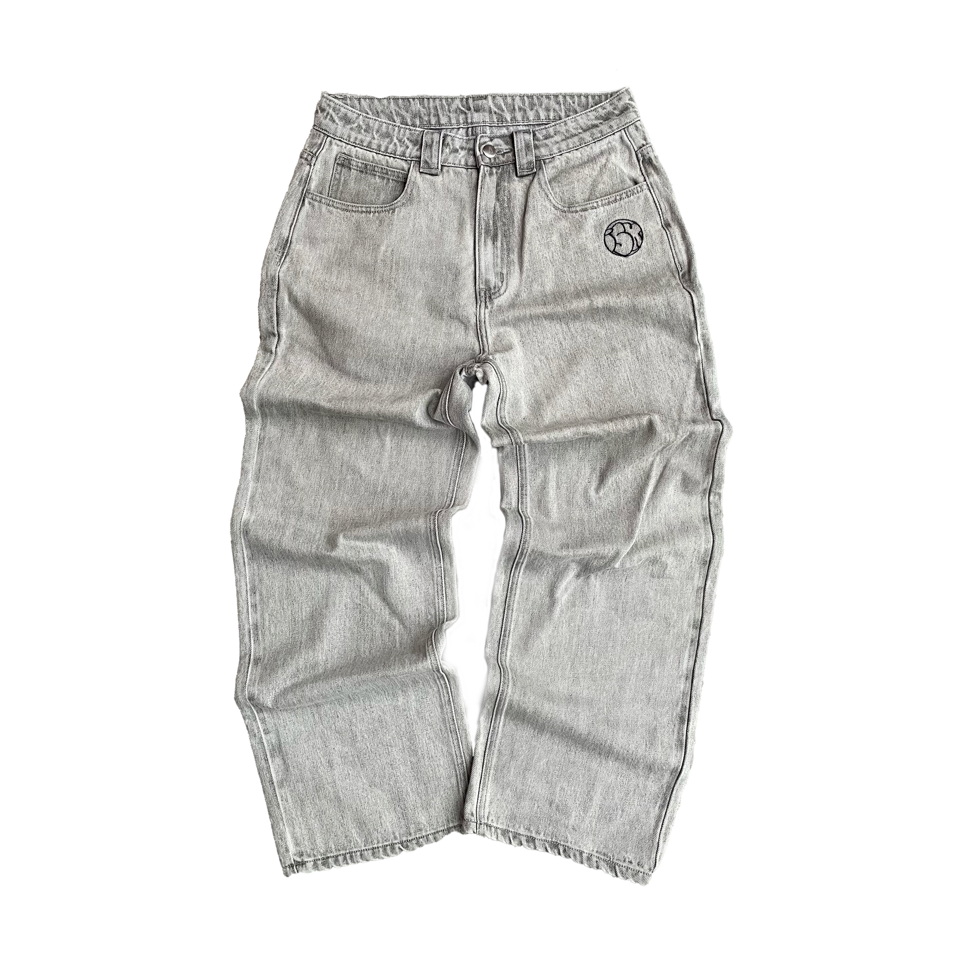 Light grey baggy denim