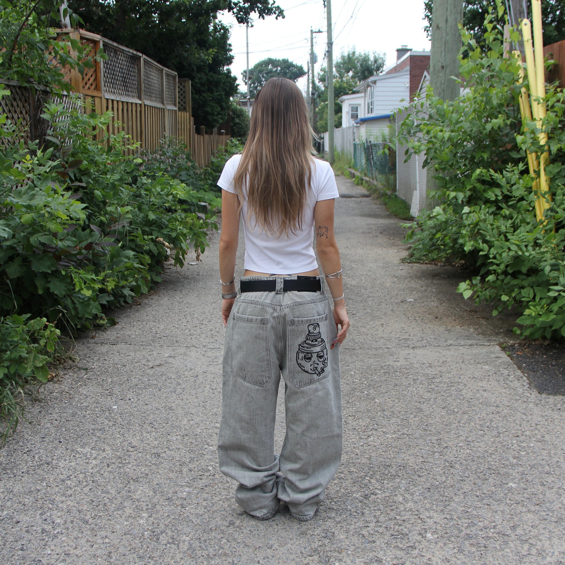 Light grey baggy denim